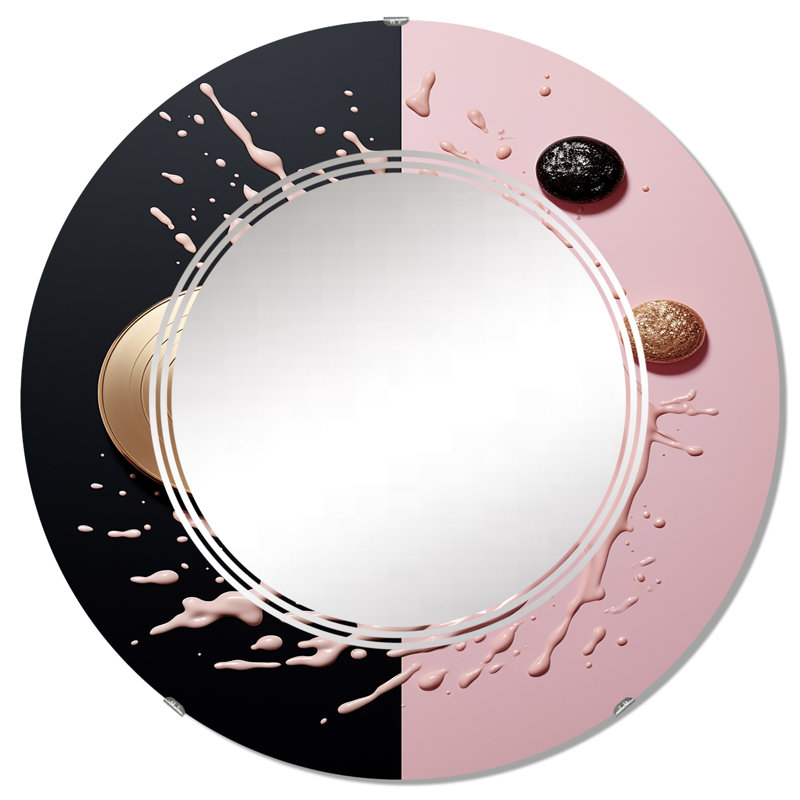 Anansi - Miroir mural moderne rond, 32 po x 32 po