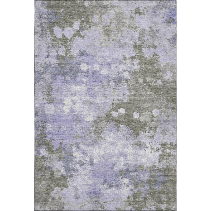 Tapis abstrait lavable à la machine de qualité supérieure AMF1992, Rectangulaire 3 pi x 5 pi