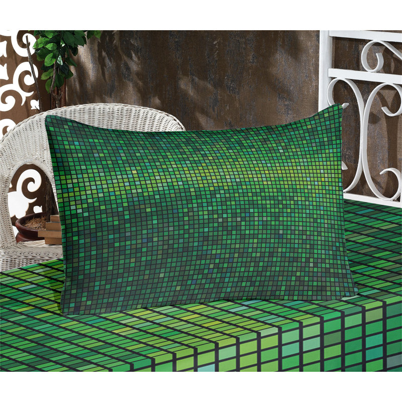 Ensemble de taie décorative et coussin décoratif vert Ambesonne, Ensemble de draps pour très grand lit + 1 drap-ho