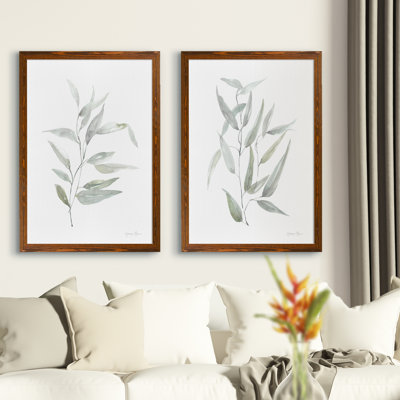 «Ethereal Eucalyptus I» par Jennifer Goldberger, ensemble de 2 cadres photo