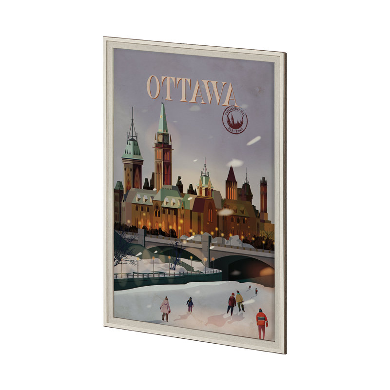 Ottawa Ottawa par Simone, reproduction d'art encadrée sous verre, Cadre photo brun / noyer, H 61,5 po x l 41,5 po x P 1,5 po