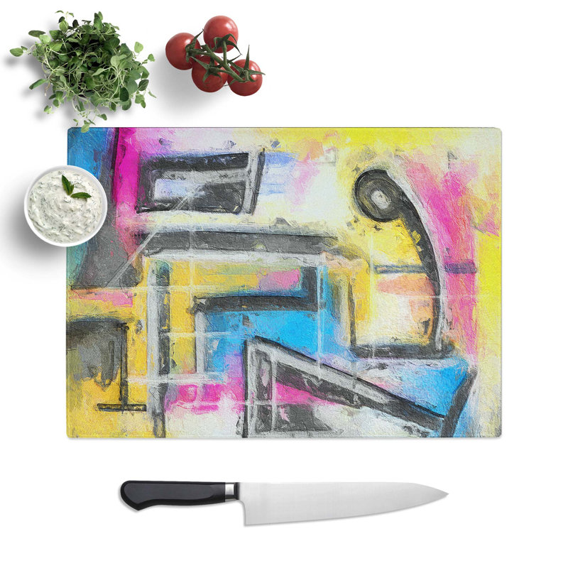 Tempered Glass Art Painting Vol.51 Chopping Board, 39 cm W x 28.5 cm L