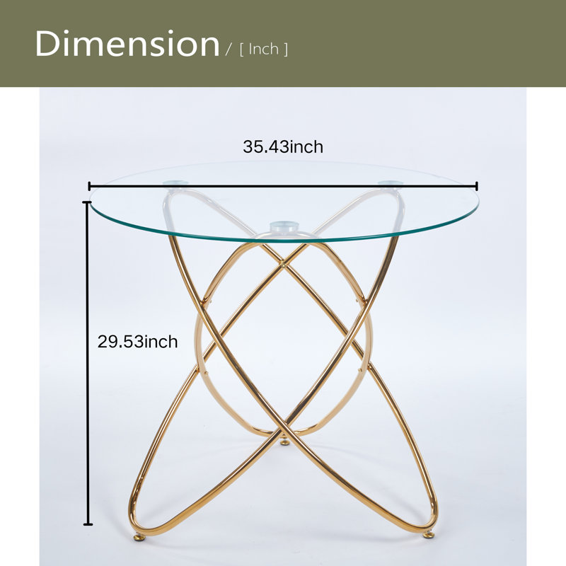 Table de salle à manger avec pieds en métal et verre trempé, table de cuisine moderne pour le salon, Doré