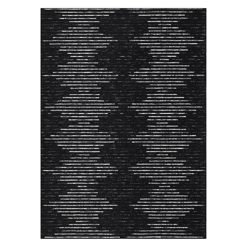 Modern Machine Washable Striped Rug for Living Room Non-Slip Low Pile Stain-Resistant Contemporary Geometric Soft Indoor Carpet for Bedroom Dining Room