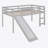 Loft Bed With Slide, Multifunctional Design, Twin (Gray)(OLD SKU: WF292715AAE)-1654510922
