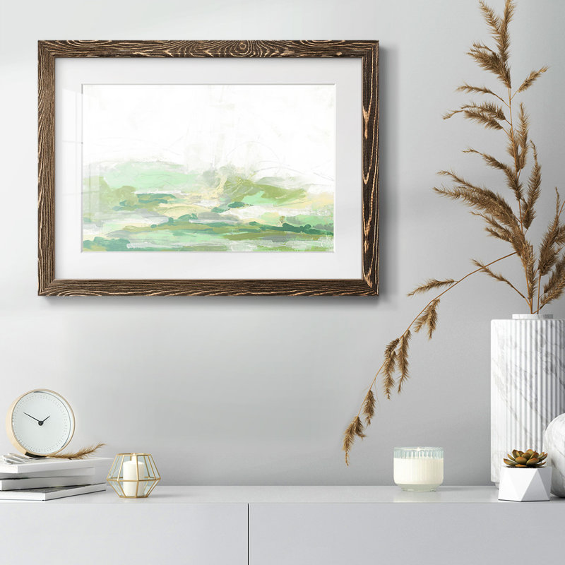 Green Mist Vista I, reproduction d'art sur papier, Noyer, H 18 po x l 26 po x P 1,5 po