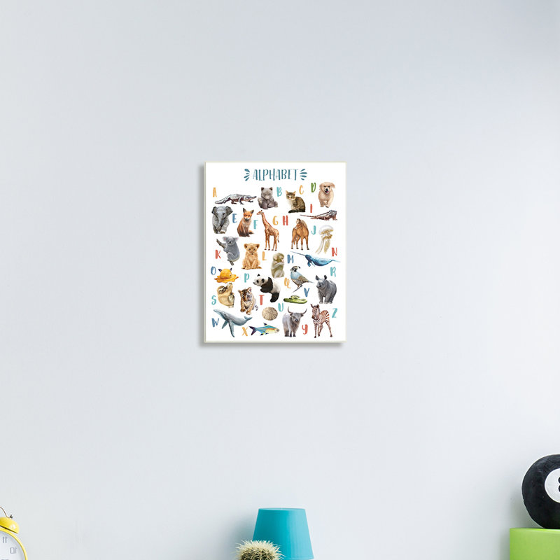 Kid's Playful Animal Alphabet - impression, H 15 po x l 10 po, Plaque murale