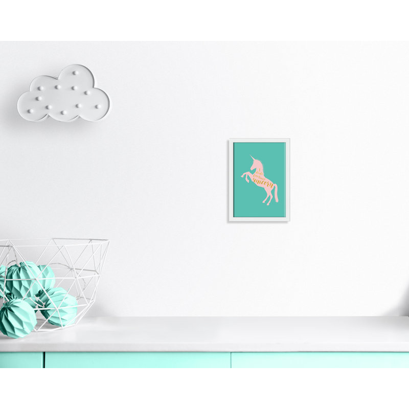 «Aurait dû être une licorne», art encadré, H 14 po x l 10 po x P 1,18 po, Cadre blanc