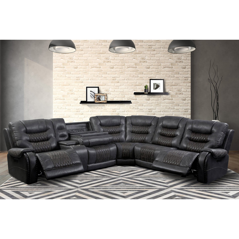 Canapé modulaire inclinable électrique 6 pièces Naseer
