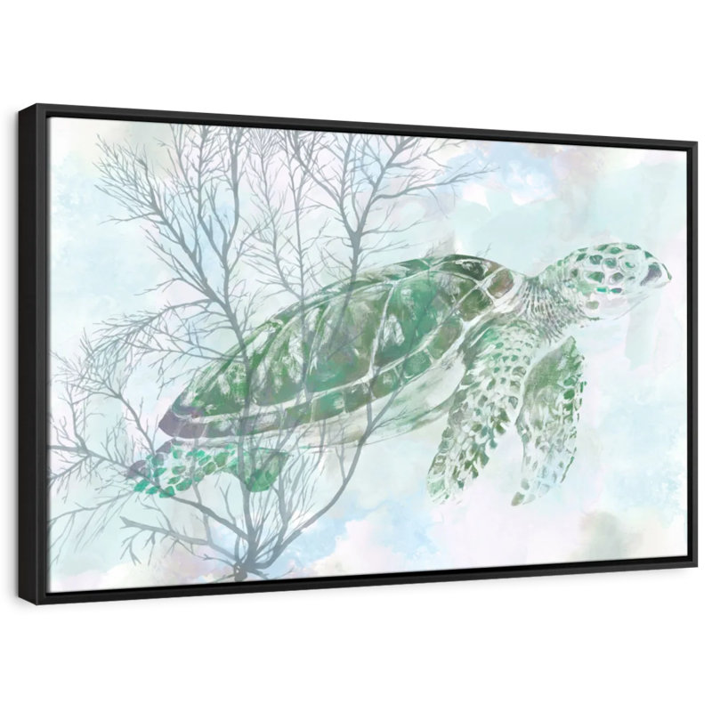 Animal "Aquarelle de tortue de mer I", art mural, H 17 po x l 25 po