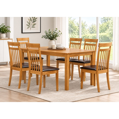Elisa 6 -Person Solid Wood Dining Set