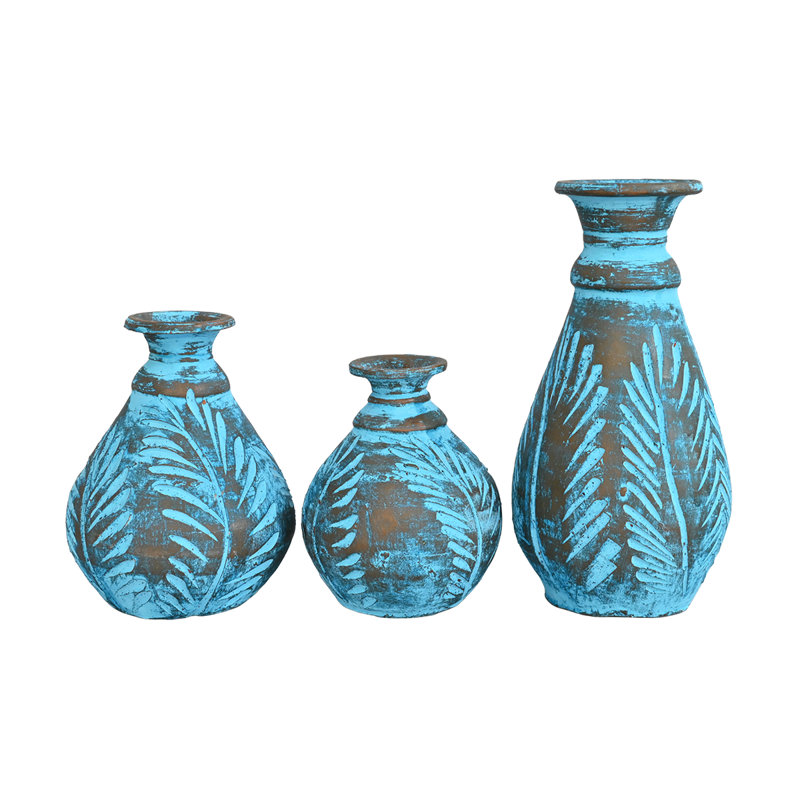 Ensemble de casseroles à feuilles turquoise