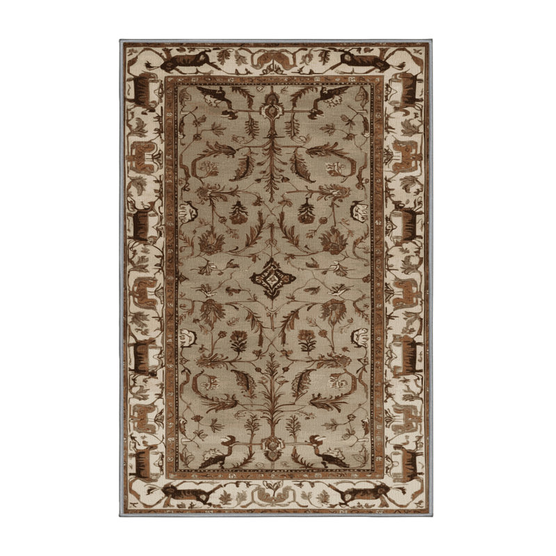 Tapis brun lavable à la machine, Rectangulaire 7 pi x 10 pi