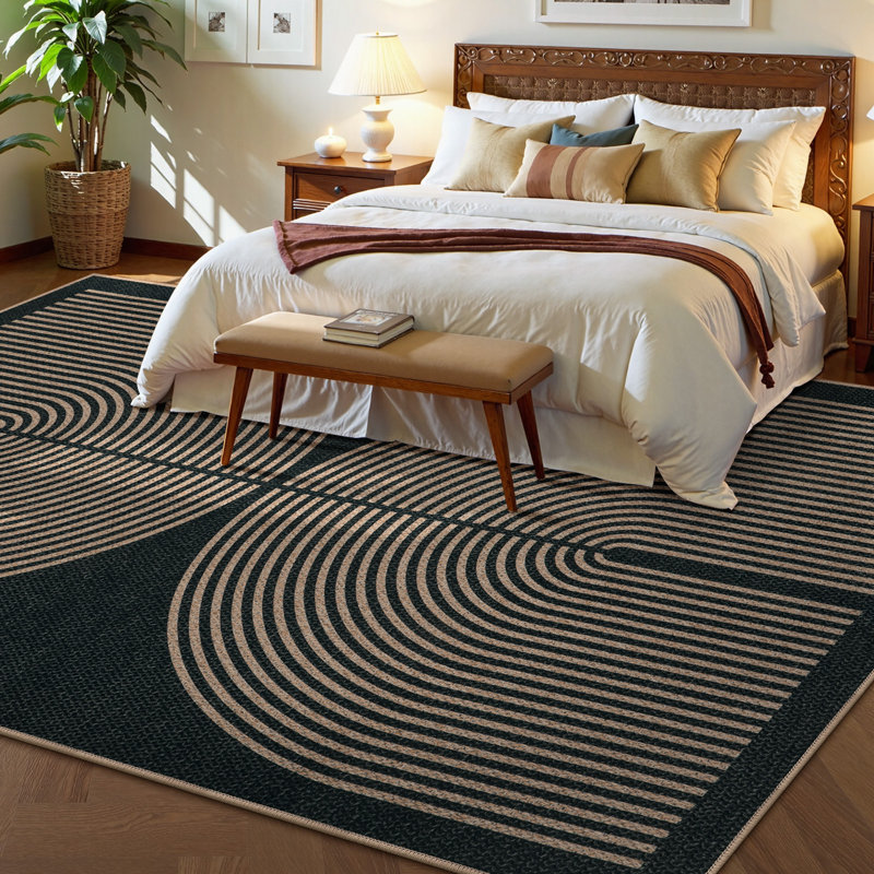 Tapis d'extérieur moderne en faux jute avec envers antidérapant, tapis de patio lavable pour terrasse, cour et intérieur