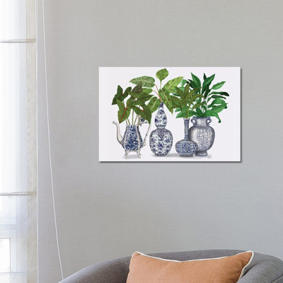Chinoiserie Vase Group 2 1 Piece Wrapped Canvas Painting