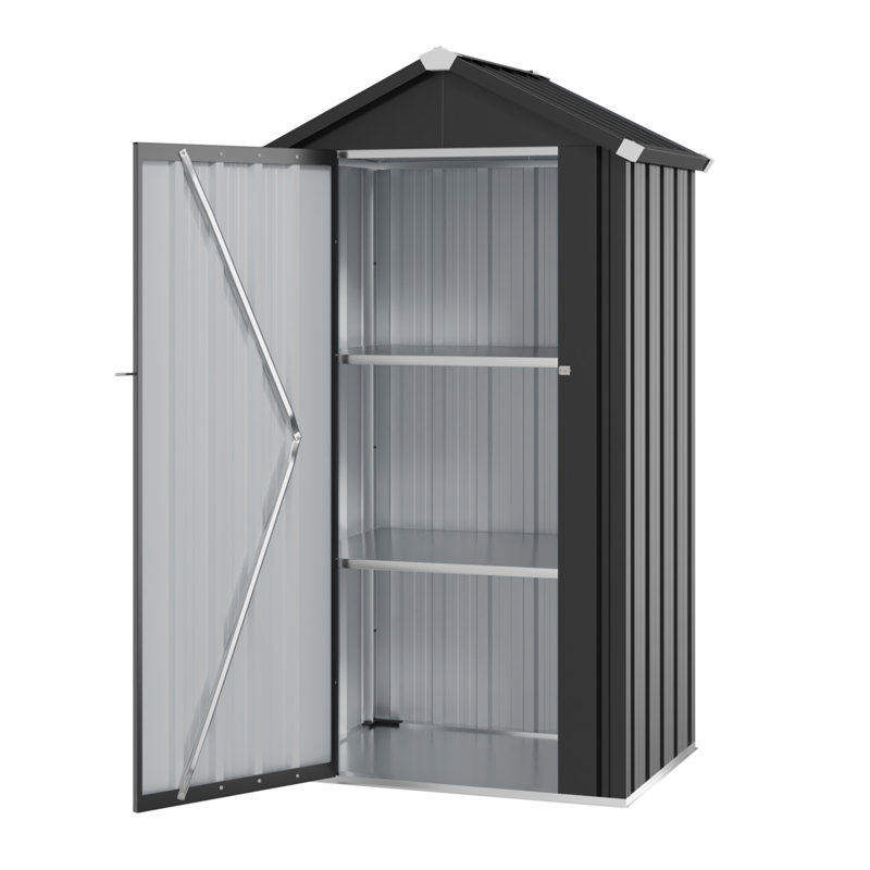 2.8 ft. W x 2.2 ft. D Metal Vertical Storage Shed Outdoor Lockable
