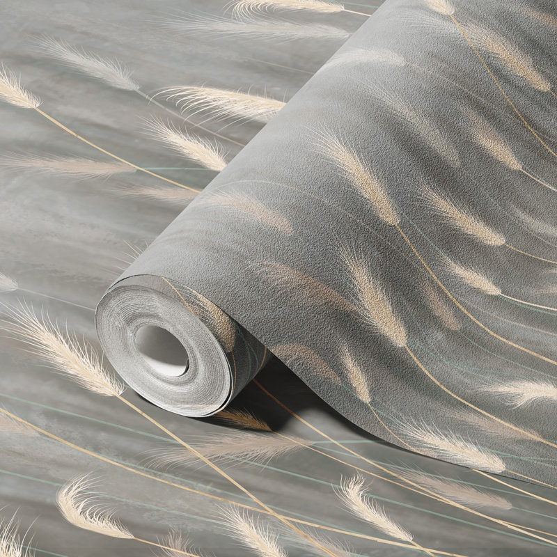 Papier peint Serene Reed Grass, Gris, L 110,04 po x l 204 po