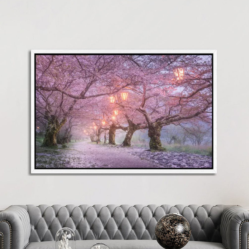 Spring In Japan III by Daniel Kordan - Print on Canvas, White Framed, 152.5 cm H x 101.5 cm W
