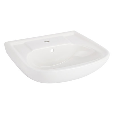 23" Rainsville White Porcelain Rectangular Wall Mount Bathroom Sink with Overflow