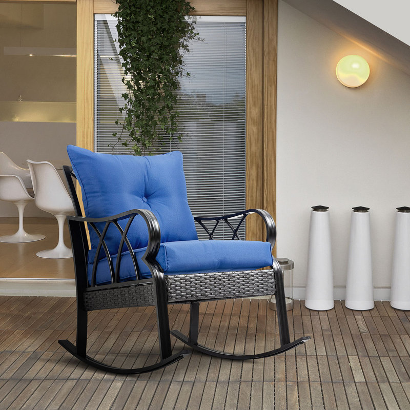 Chaise berçante pour l'extérieur, Bleu