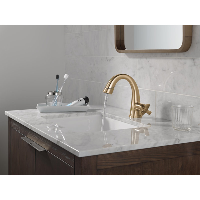 Stryke Single Hole Pull Out Sprayer Bathroom Faucet, Single Handle Bathroom Sink Faucet, Lumicoat Champagne Bronze