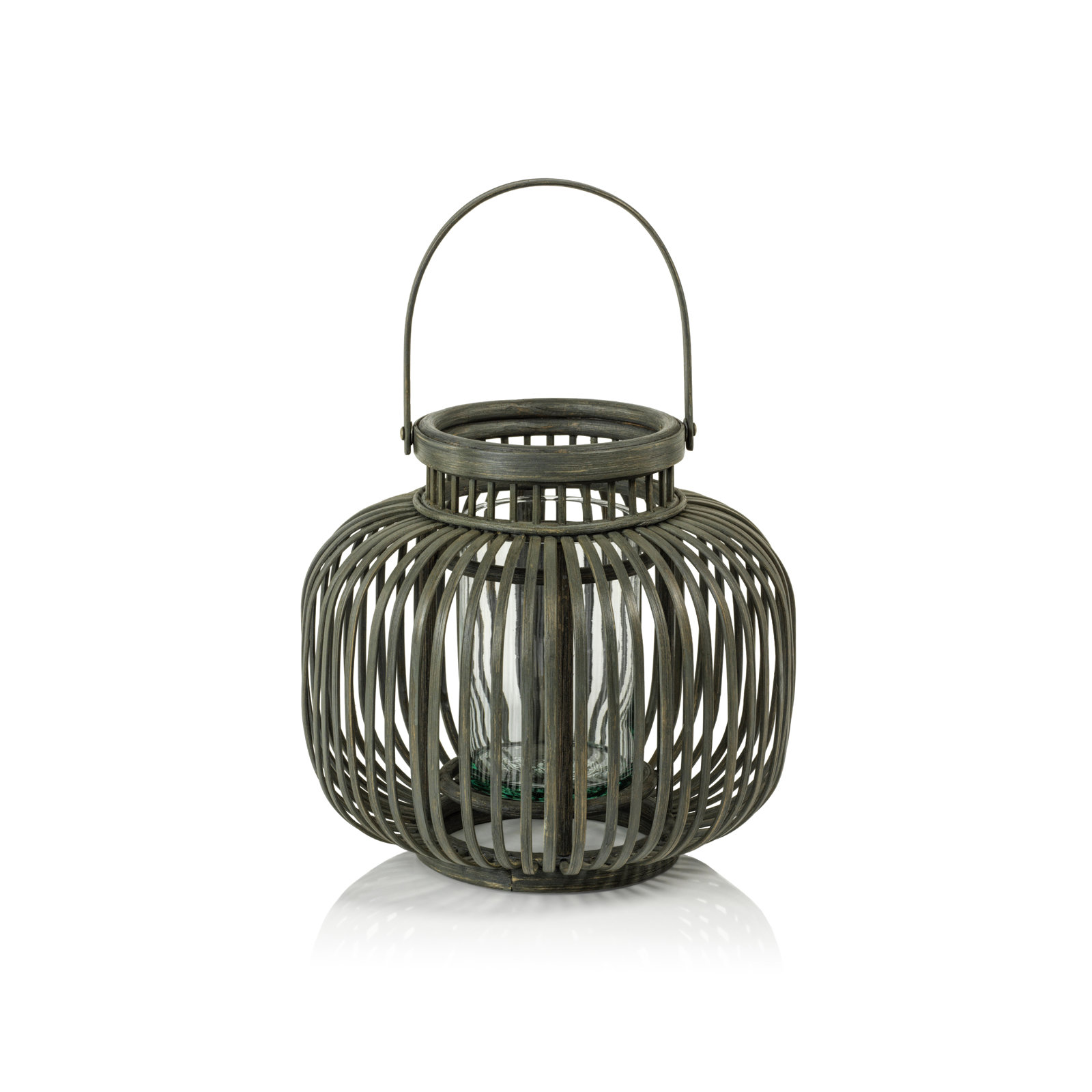 Dumai Bamboo Lantern Candle Holder, 15.25" H x 11" W x 11" D