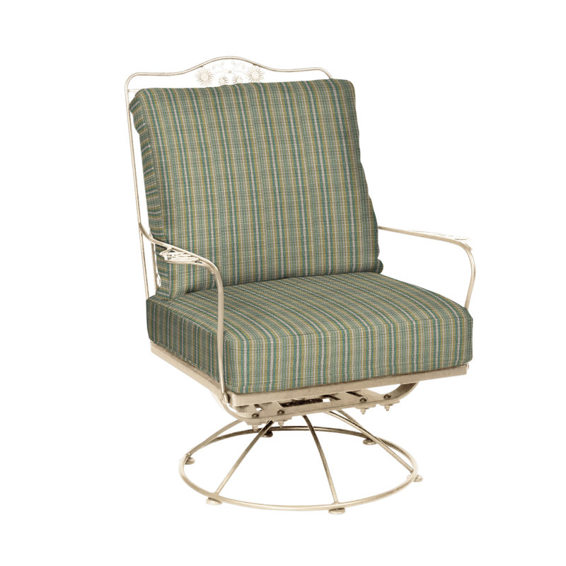 Briarwood Swivel Outdoor Lounge Chair, Weathered White, Canvas Spa Sunbrella® Canvas