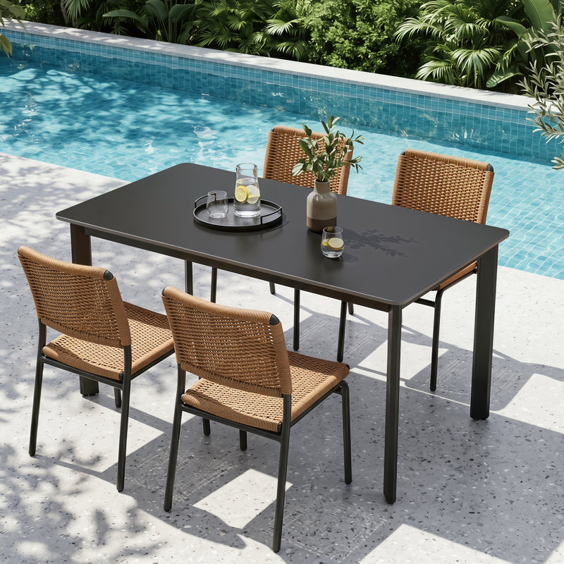 Plateau de table en fritté noir mat 55 po, Matte Black