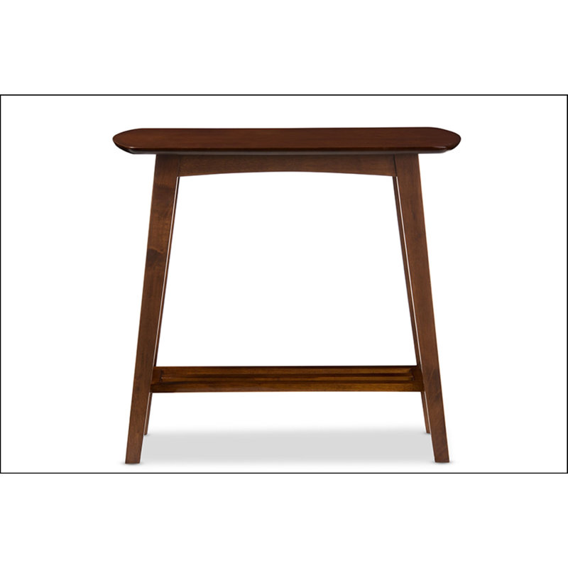 Sacramento Dark Walnut Mid-Century Console Table with Storage Shelf