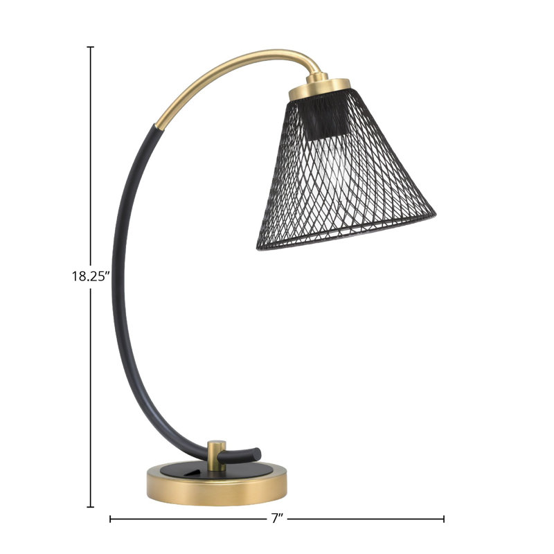 Lampe de bureau en acier inoxydable Gulfsa, Noir mat / laiton