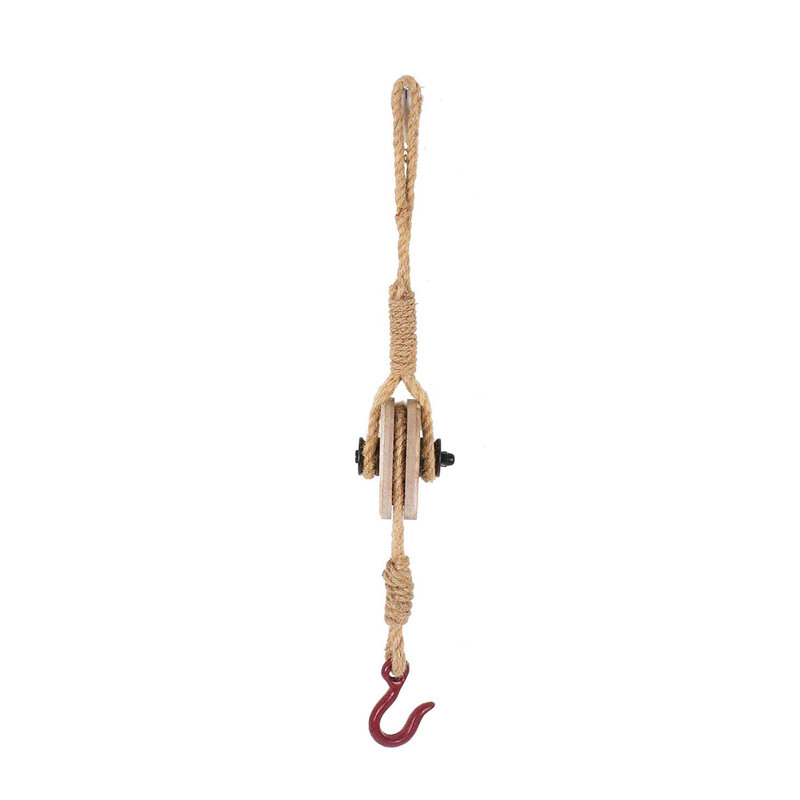 Décoration murale en fer avec corde et crochet en jute