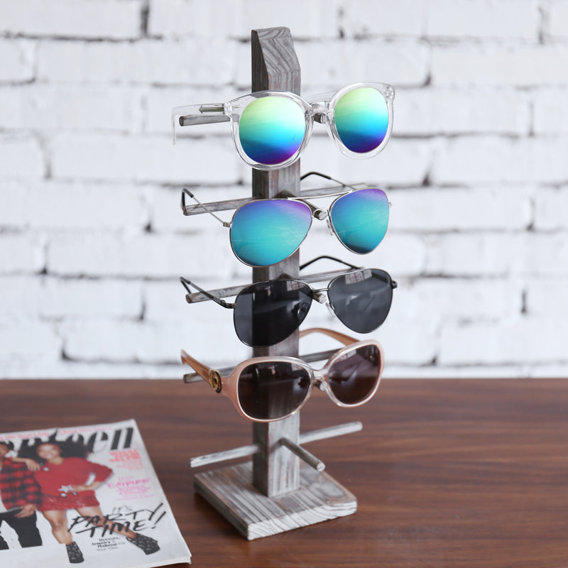 5-Pair Tabletop Sunglasses Tiered Jewellery Stand, Brown/Grey