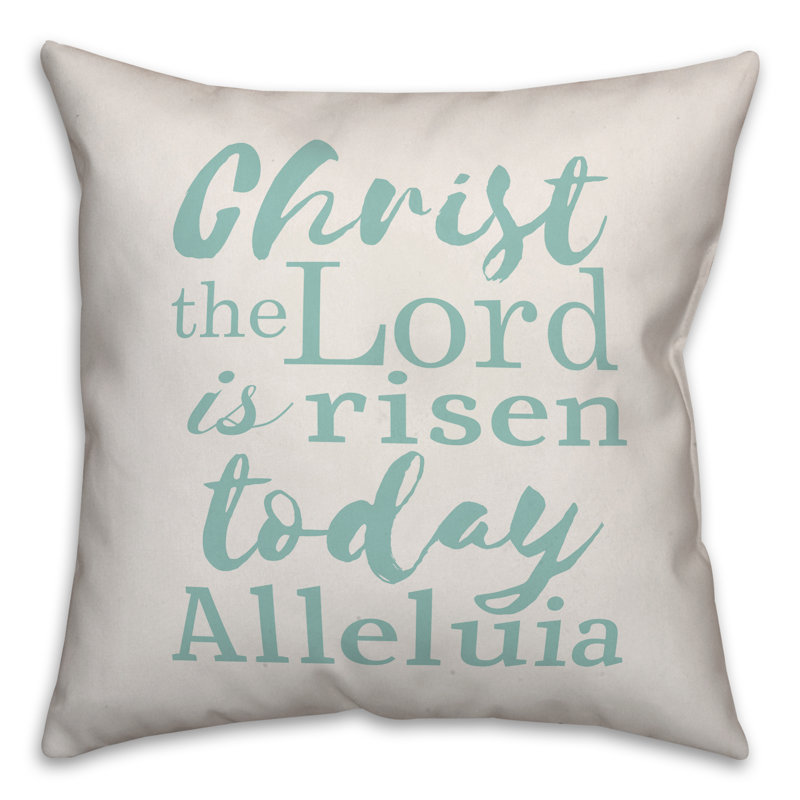  Coussin Christ, 16 po x 1 po, Polyester / Bourre en polyester, Blanc
