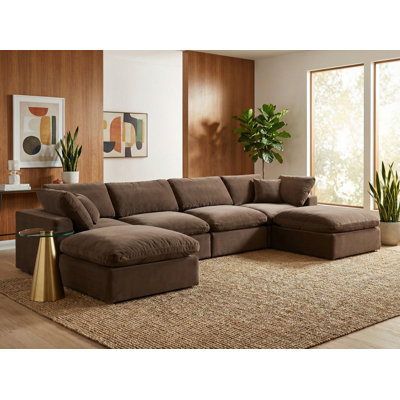 Canapé modulaire réversible en velours de 160 po de large Islaen