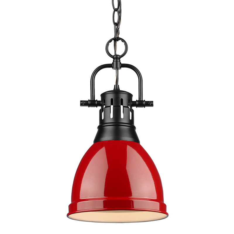 Alethia 1 - Light Pendant, Red, Aged Brass