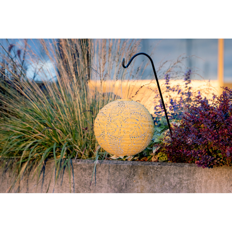 Stella Monstera 12" Globe Solar Lantern - Marigold, Yellow
