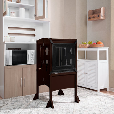 Escabeau de cuisine en bois pliable pour enfants Eirwen
