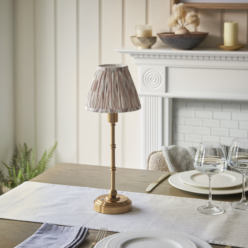 Burley Rechargeable Metal Table Lamp, Neutral Beige