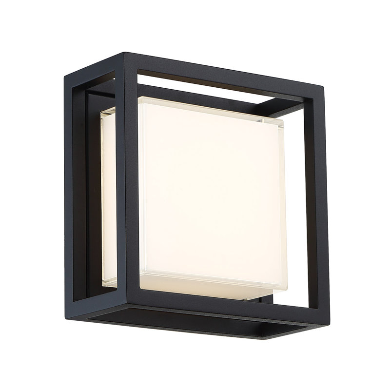 Framed LED Outdoor Flush Mount, Black