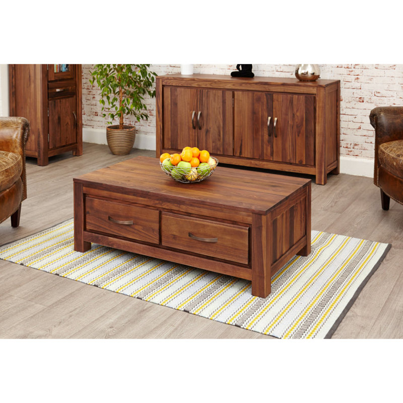 Jaquelinne Solid Wood Coffee Table with Storage