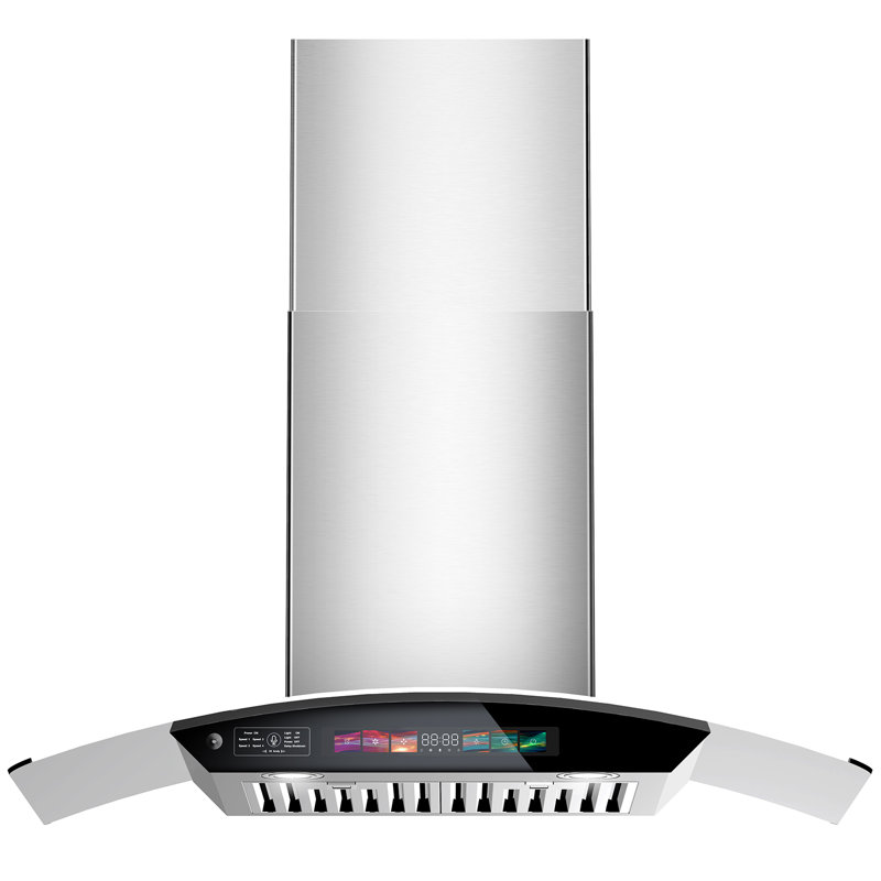 BRANO Stainless Steel 900 CFM Ducted (Vented) Wall Range Hood with Baffle Filter
