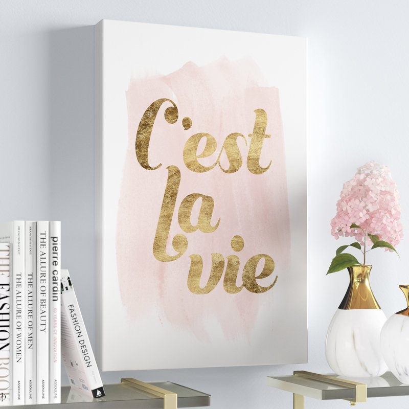 La Vie in Pink IV by Grace Popp - Typography Print, 46cm H x 30cm W, Wrapped Canvas