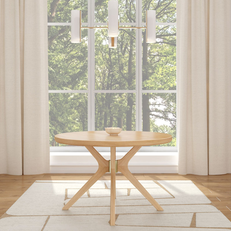 Table de salle à manger Muhsina (47 po x 47 po / 1194 mm x 1194 mm), Blonde
