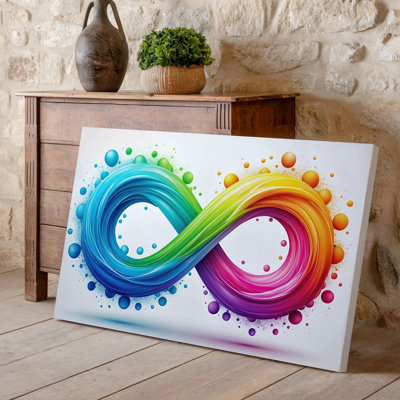 Canvas Create An Abstract Illustration Centered Around A Vibrant Infinity Symbol Wall Art Composed Of Swirling Brush Strokes In Bright Canvas Wall Art