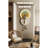Cream-Colored Metal Ironwork With Lighted Mural-1998590560