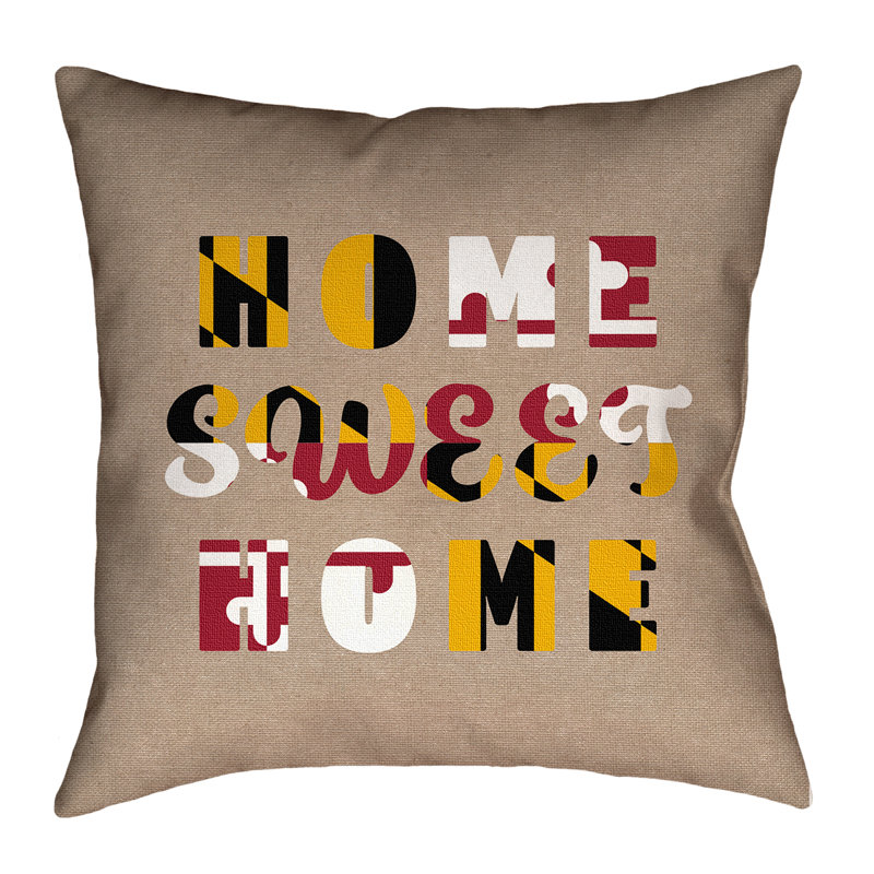 Coussin Katelyn Smith Home Sweet Maryland, 28 po x 28 po, Polyester/mÃ©lange de polyester - utilisation intÃ