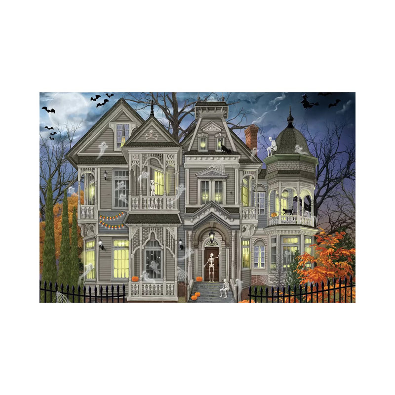 Halloween House 1 Piece Wrapped Canvas Painting, 20.32 cm H x 30.48 cm W