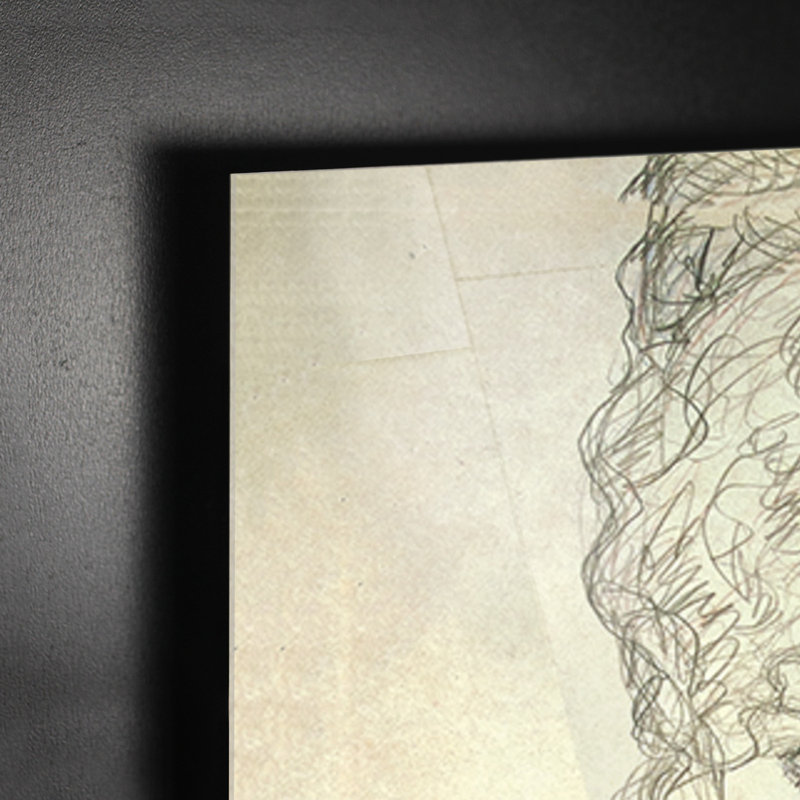 Girl Supporting Her Chin by Gustav Klimt - No Frame Painting on Plastic / Acrylic, 95cm H x 65cm W