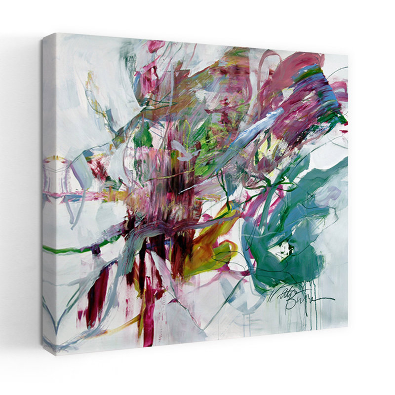 Magnifique Magnolia magenta 2, art abstrait contemporain, H 36 po x l 36 po