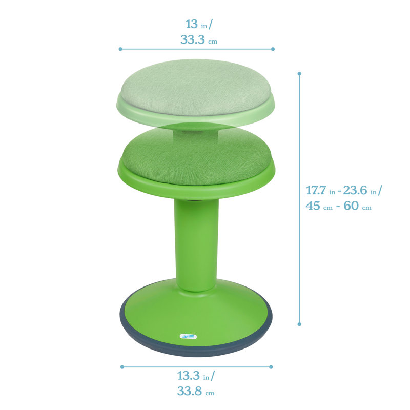 ECR4Kids Sitwell Wobble Stool with Cushion, Adjustable Height